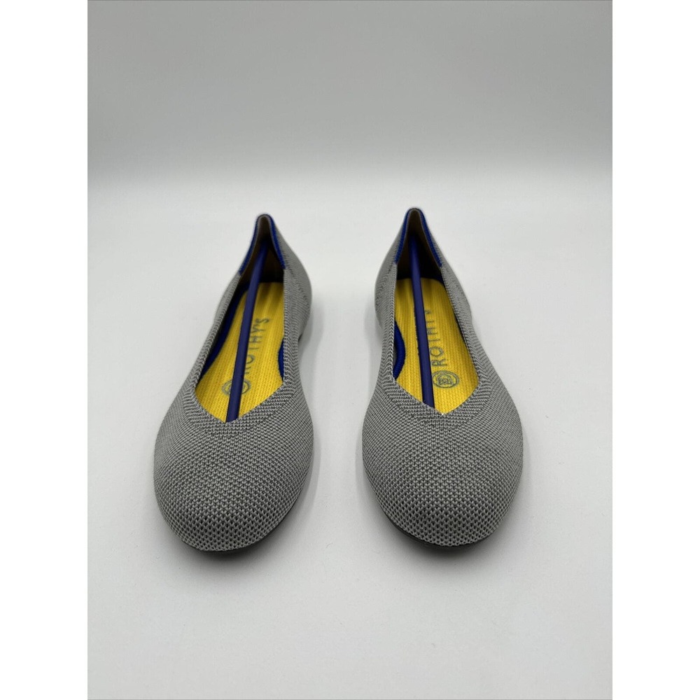 Rothy’s Round Toe Flats Reflective Yellow Iridescent Black Friday Rare Size 5.5